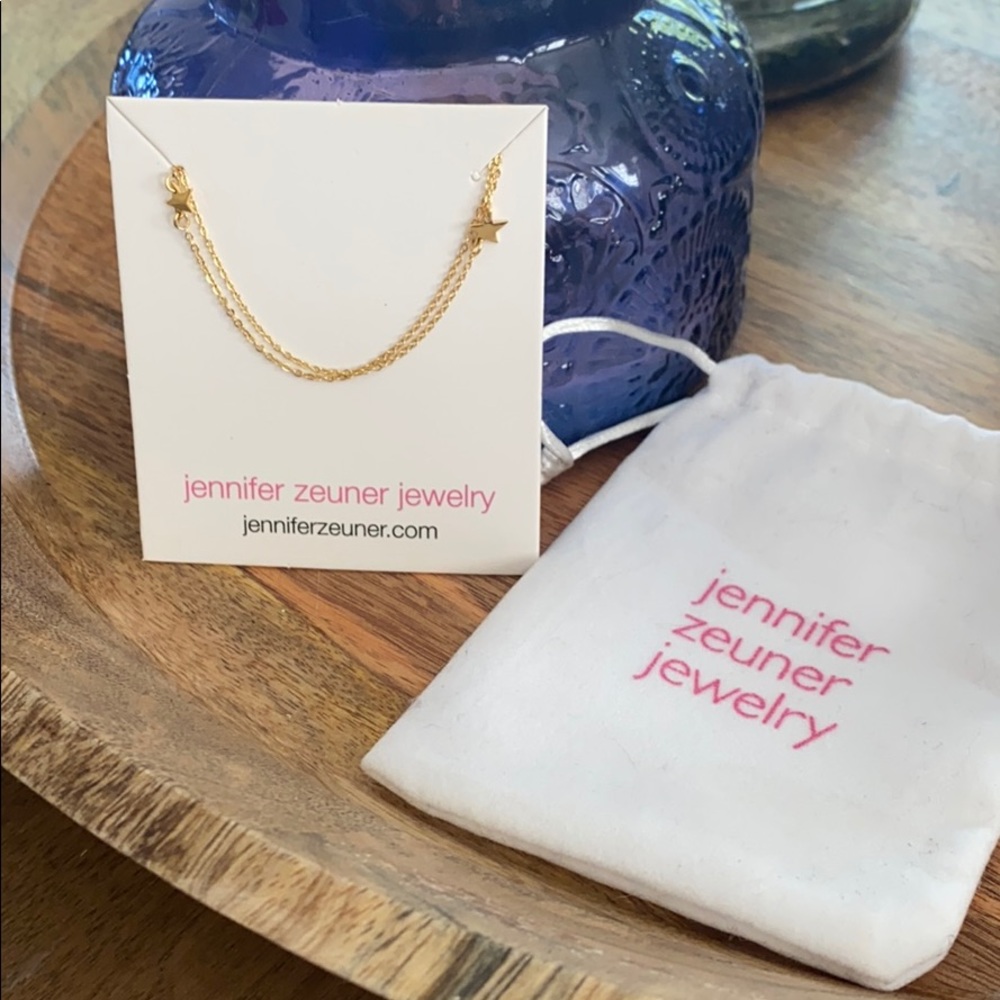 Double star gold necklace